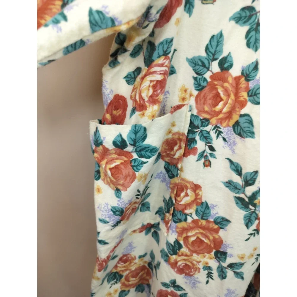 National Since 1952 Button Up House Dress Nightgown 3X Womens Floral Cotton